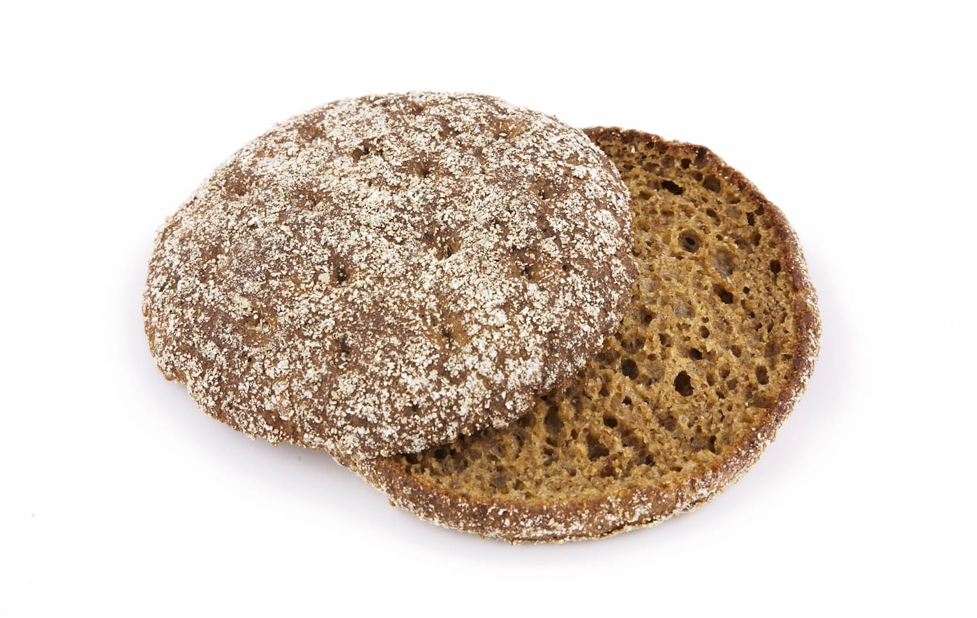 Rough torn interior surface of Finnish rye bread showing textured finish from Splitter2 processing